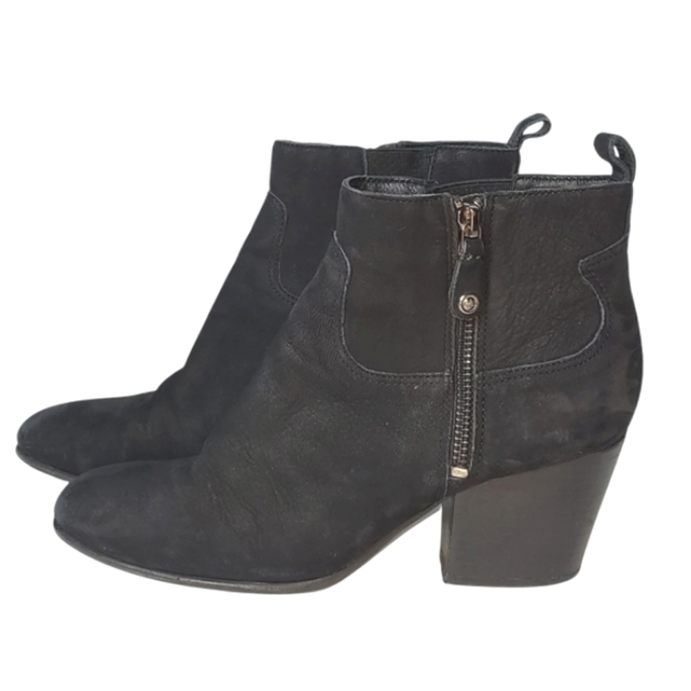 Nurture Noland Women's 7M Black Suede Cowgirl Heeled Booties